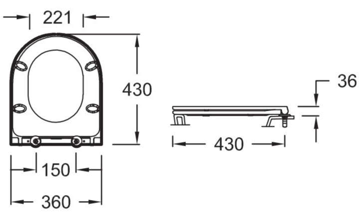 Чаша напольного унитаза Jacob Delafon Rodin+ с креплениями UJAB102-00