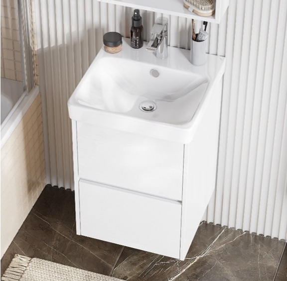 Комплект AQUATON Сканди 45 тумба Белый, раковина Адриана 45 1A2516K0SD010