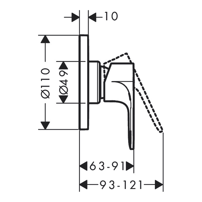 Смеситель для душа hansgrohe Rebris S скрытого монтажа комплект 72649000S