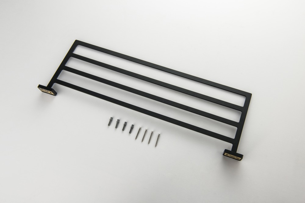 Полка для полотенец с держателем Aquatek Libra матовый черный AQ4322MB