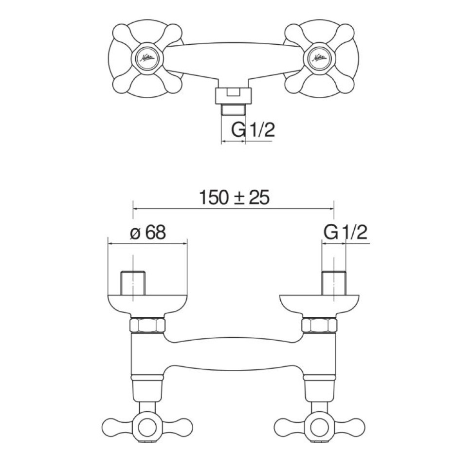 Смеситель для душа Boheme Grazia золото GRC5003/1GDP