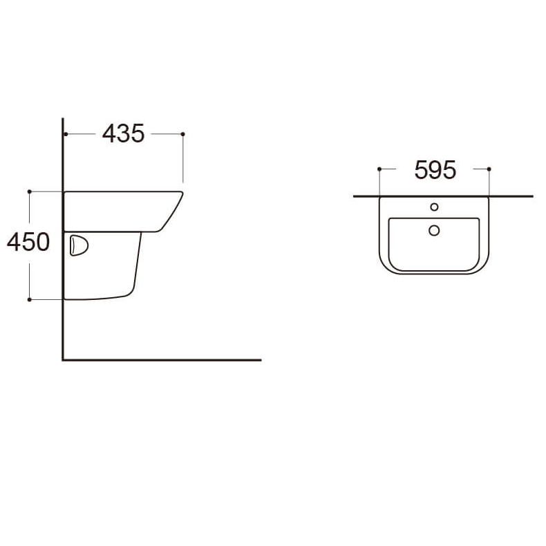Полупьедестал для раковины AQUATON 300x240x340 мм AQ5441-00