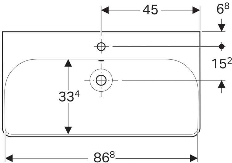 Раковина Geberit Smyle Square 90х48 см с отверстием под смеситель 500.251.01.1