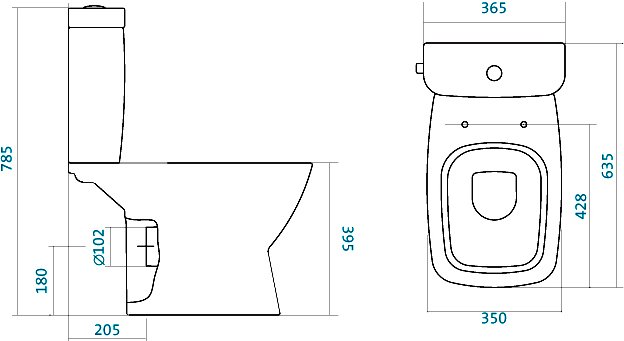 Унитаз-компакт Sanita Luxe Нео горизонтальный выпуск 2 режима дюропласт 1.WH30.2.187