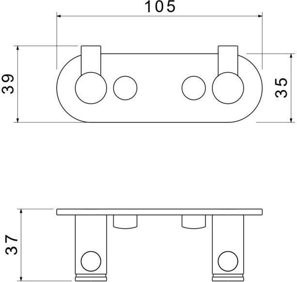 Крючок двойной Aquanet Европа хром AQ4102CR