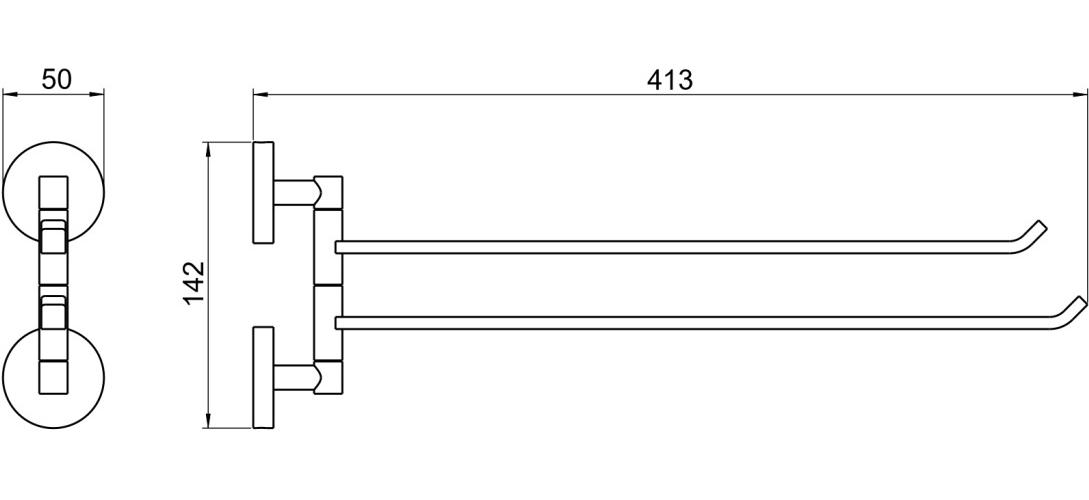 Полотенцедержатель двойной Aquatek БЕТТА хром AQ4613CR