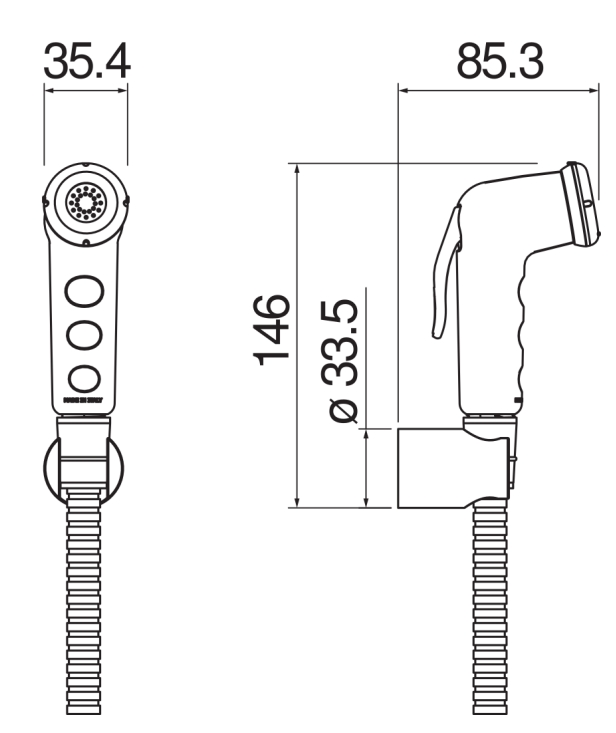 Гигиенический душ с держателем и шлангом Nobili AD146/52BB хром/белый