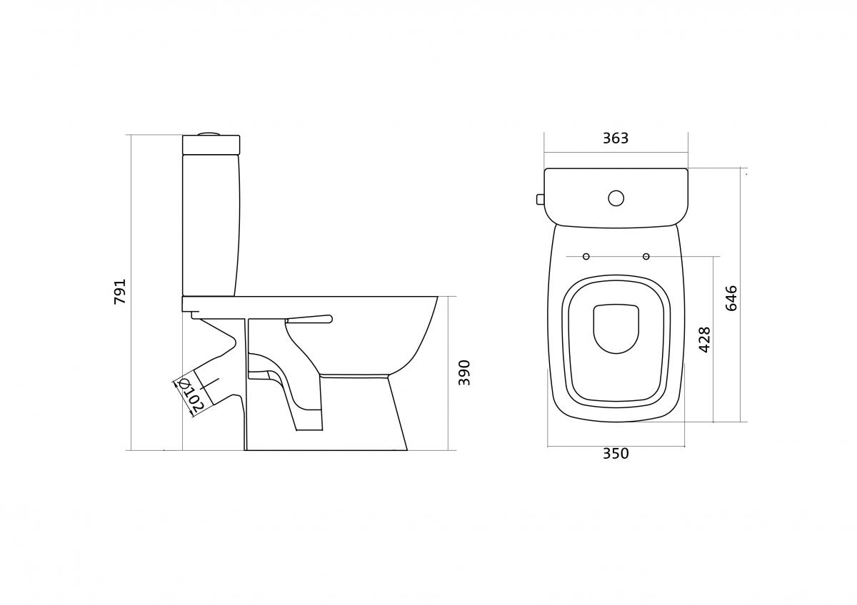 Унитаз-компакт Santek Нео Лайт 2-режимный сиденье дюропласт микролифт 1.WH30.2.409
