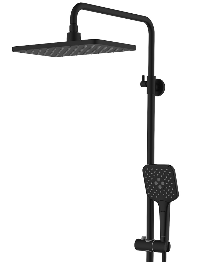 Душевая система со смесителем для ванны Aquatek Ника 300х193 мм матовый черный AQ2840MB