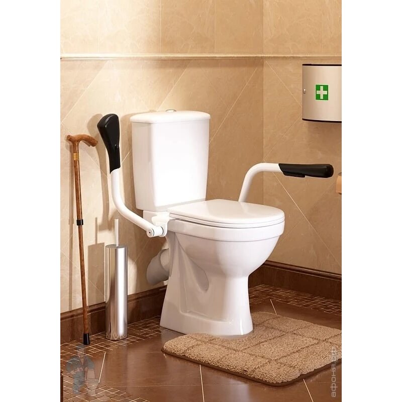 Унитаз-компакт Sanita Luxe Персона Премиум с двойным поручнем нижний подвод косой выпуск 42301120005