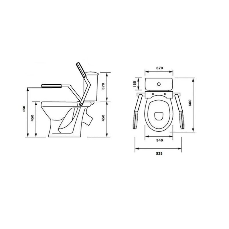 Унитаз-компакт Sanita Luxe Персона Премиум с двойным поручнем нижний подвод косой выпуск 42301120005