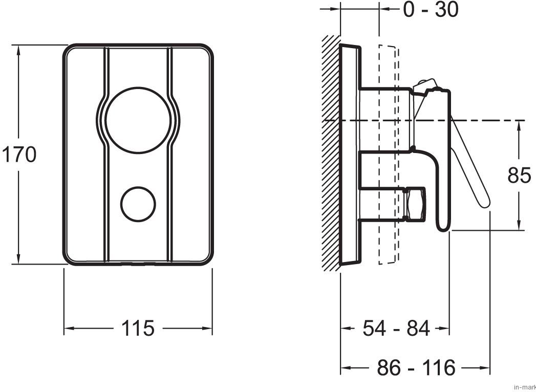 Смеситель для ванны Jacob Delafon Singulier внешняя часть E98720-CP