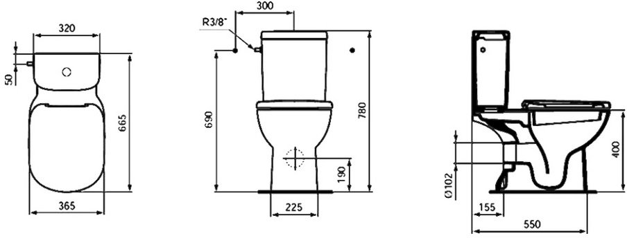 Унитаз напольный Ideal Standard Tempo под бачок глубокий смыв T331201