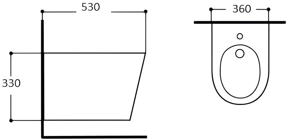 Биде подвесное Aquatek Вега 530х360х326 мм серый матовый AQ1057-MG