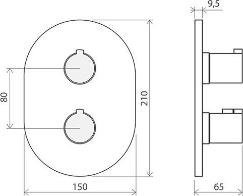Смеситель термостатический скрытого монтажа Ravak CR 067.00 для R-box Multi X070075