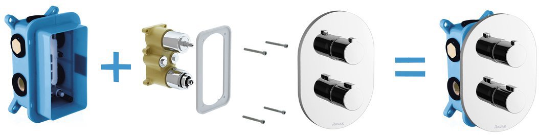 Смеситель термостатический скрытого монтажа Ravak CR 067.00 для R-box Multi X070075