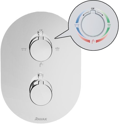 Смеситель термостатический скрытого монтажа Ravak CR 067.00 для R-box Multi X070075