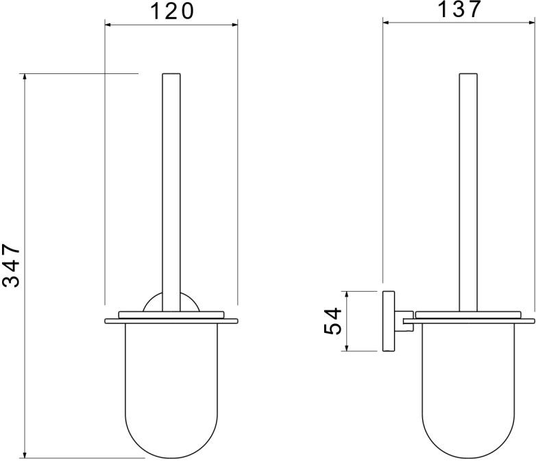 Ершик для унитаза Aquanet Оберон матовый черный AQ4210MB