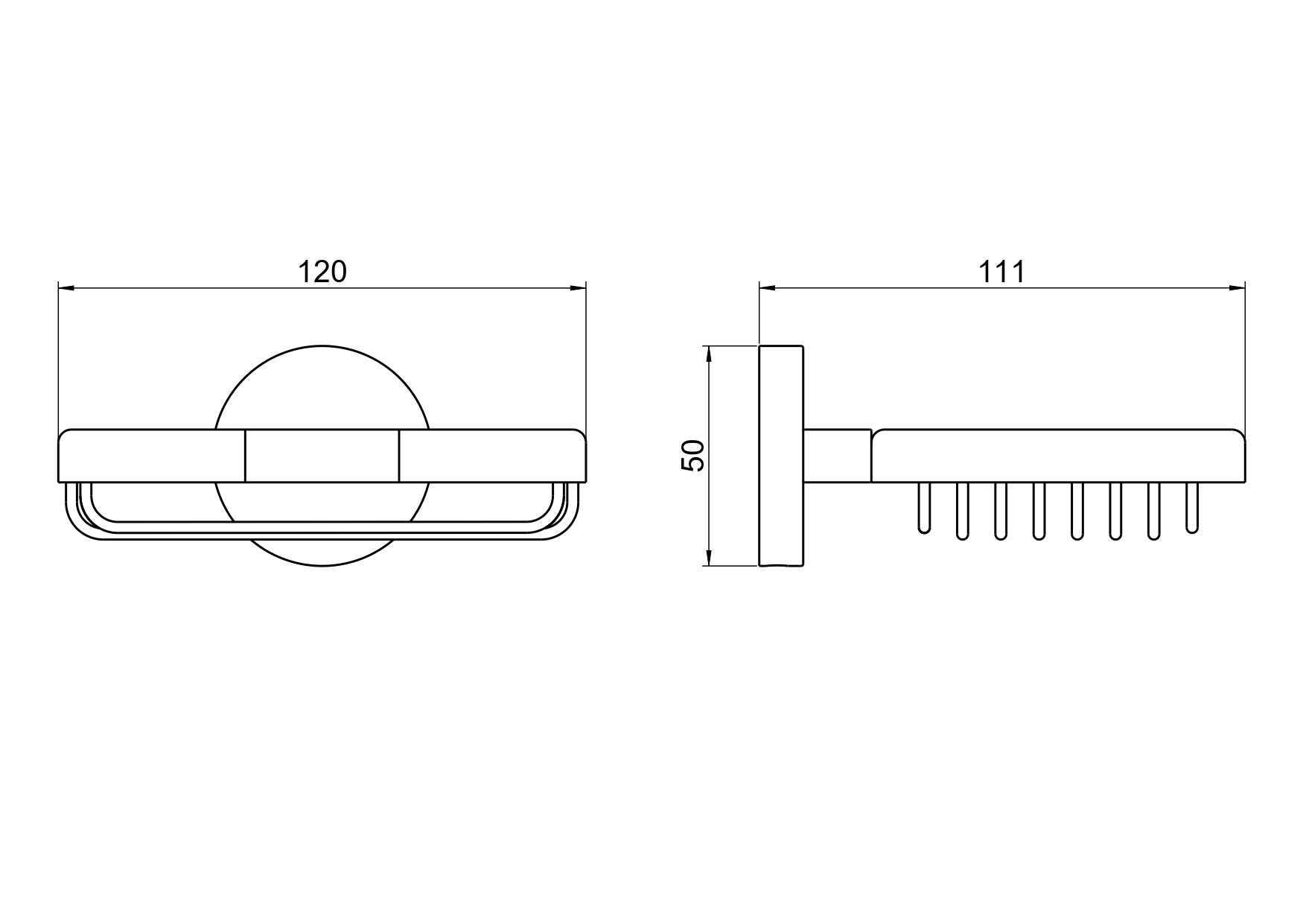 Мыльница-решетка Aquanet БЕТТА оружейная сталь AQ4633BGM