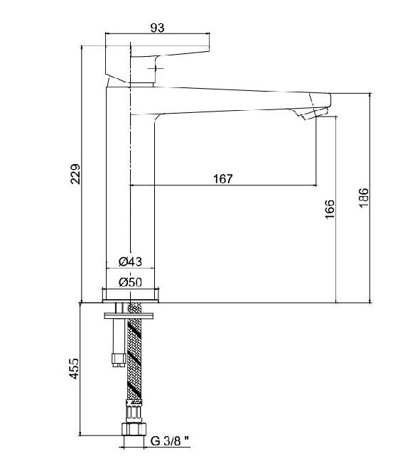 Смеситель для раковины TRES DALIA 116 102188117EX