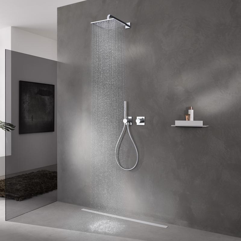 Душевой комплект KEUCO IXMO Sets 8 с термостатом и верхним душем 250 мм хром 59602010002