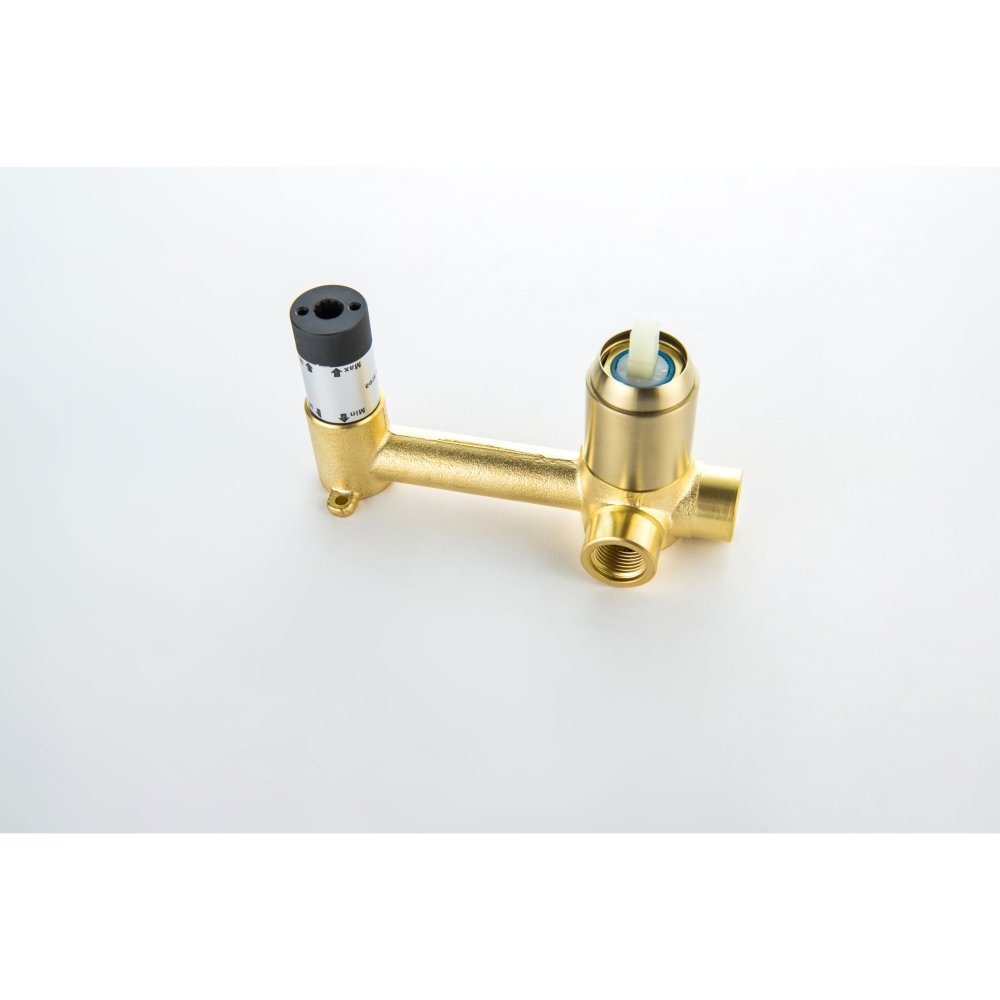 Смеситель для раковины настенный Aquanet Oberon скрытого монтажа шлифованное золото AQ1213BG