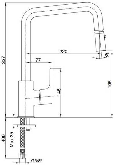 Смеситель для кухни E.C.A. Luna 102118049EX