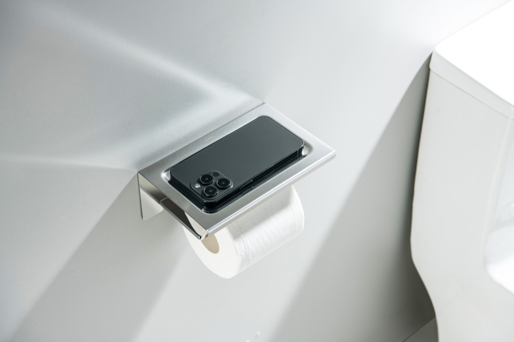 Держатель туалетной бумаги с полкой Aquatek Libra хром AQ4309CR