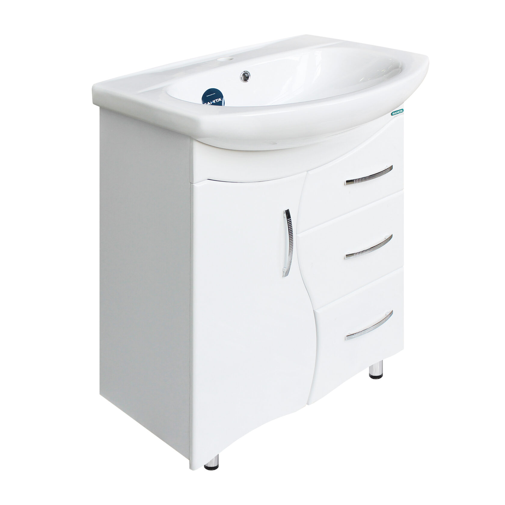 Тумба под раковину напольная Santek Лира 65 611х720х336 мм белая LRSACW65015F1