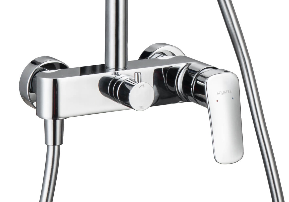 Душевая система со смесителем для душа Aquanet Вега 3jet 250 мм хром AQ2060CR