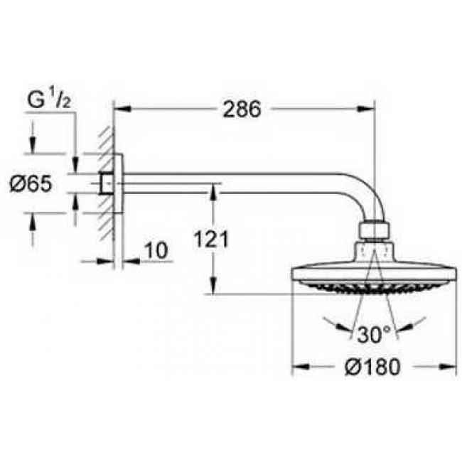 Душевая система 5 в 1 GROHE Eurosmart с верхним душем Tempesta 210 хром 124440