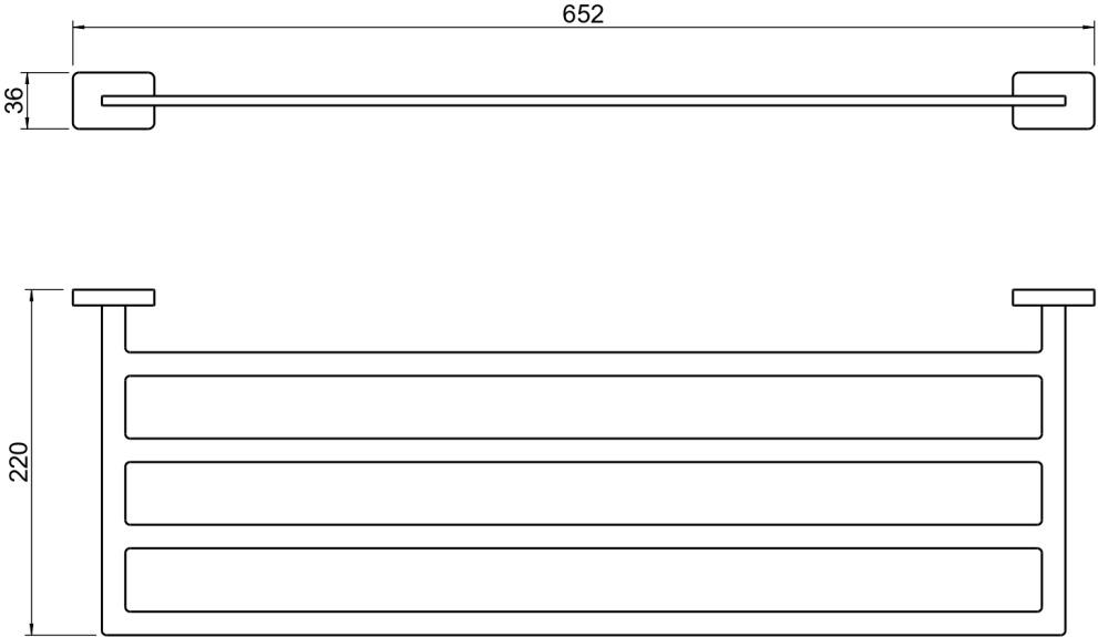 Полка для полотенец с держателем Aquatek Libra матовый черный AQ4322MB