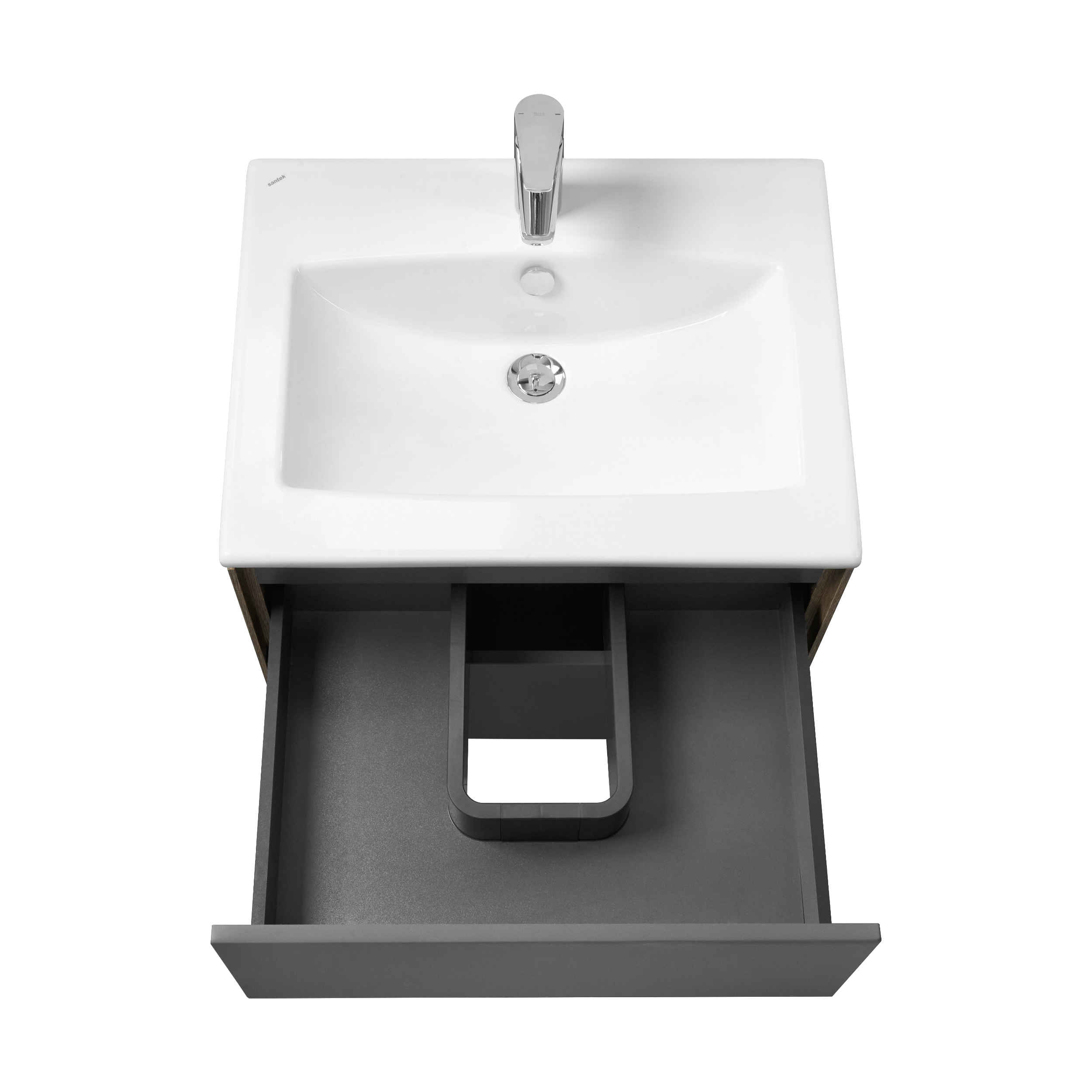 Комплект мебели для ванной Aquaton Сохо 60 Дуб Веллингтон с раковиной Элина 60 1A2580K1AJA00