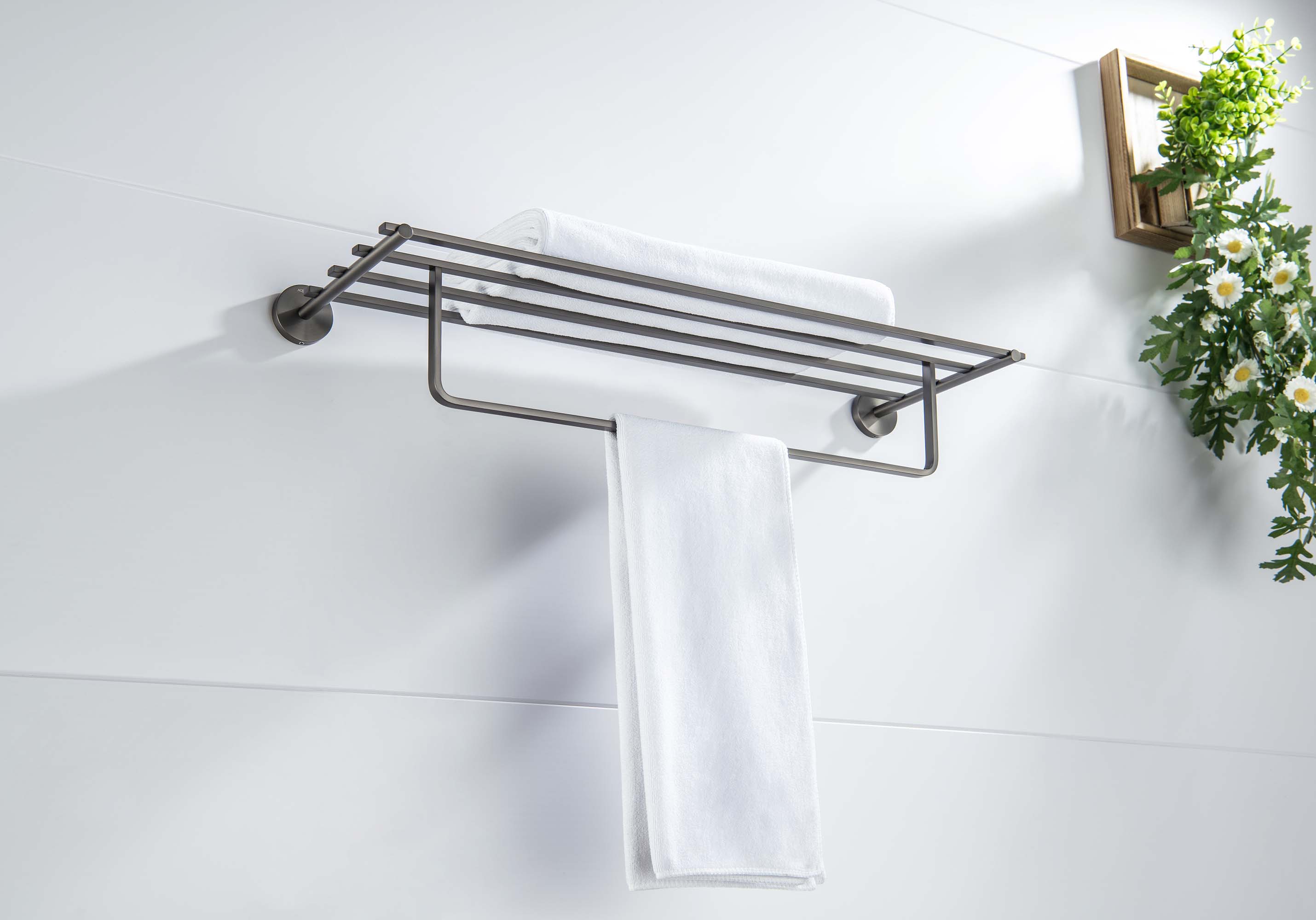 Полка для полотенец Aquanet БЕТТА оружейная сталь AQ4615BGM