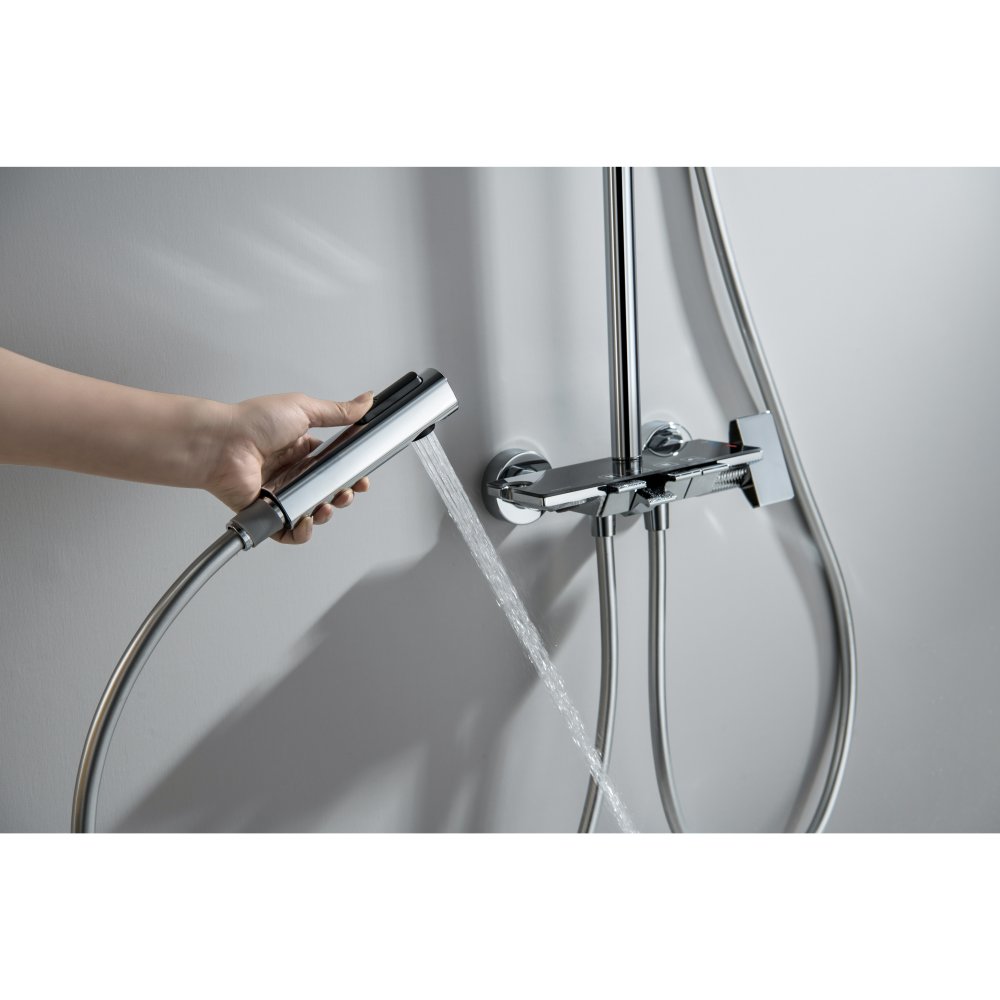 Душевая система со смесителем для ванны Aquatek Поларис 295х195 мм хром AQ3040CR