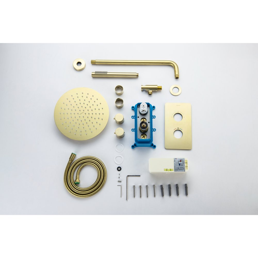 Душевой комплект 3 в 1 Aquanet Европа 2 режима шлифованное золото AQ1376BG