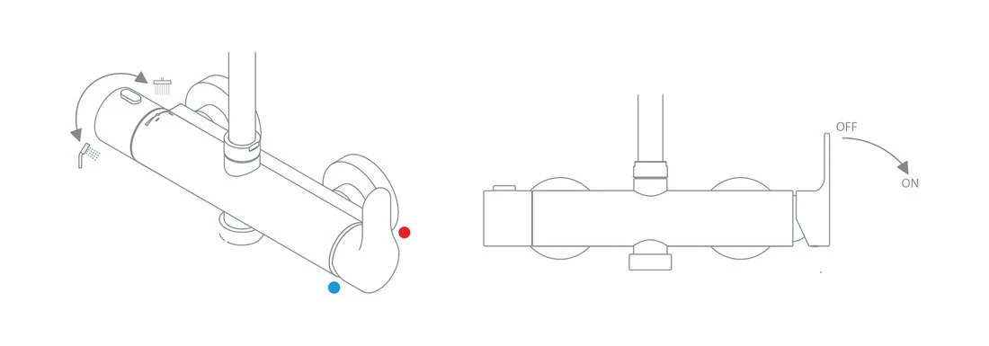 Душевая стойка RAVAK Dual DS 091.00 регулируемая X07P643