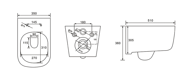 Унитаз подвесной безободковый Aquatek Лугано 510х350х360 мм с сиденьем микролифт AQ2002-00