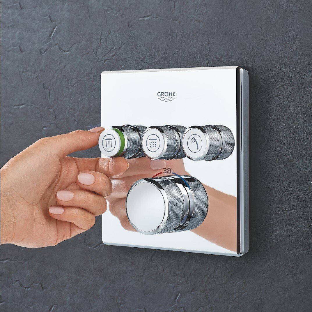 Термостат для душа GROHE Grohtherm SmartControl внешняя часть на 3 выхода хром 29126000