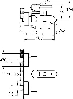 Смеситель для ванны VitrA Minimax S хром A41994EXP