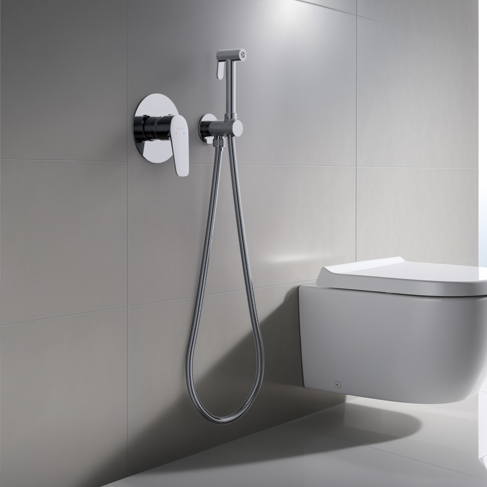 Набор с гигиеническим душем AQUATEK БЕТТА (смеситель + лейка + шланг) хром AQ1119CR