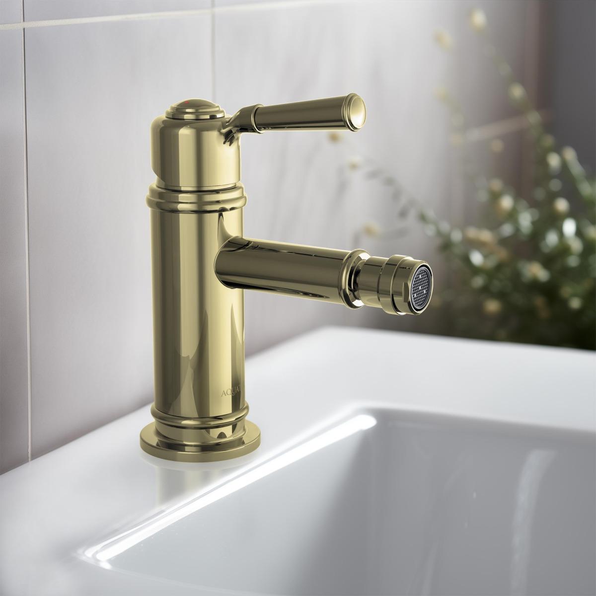Смеситель для биде Aquanet Классик полированное золото AQ1518PG