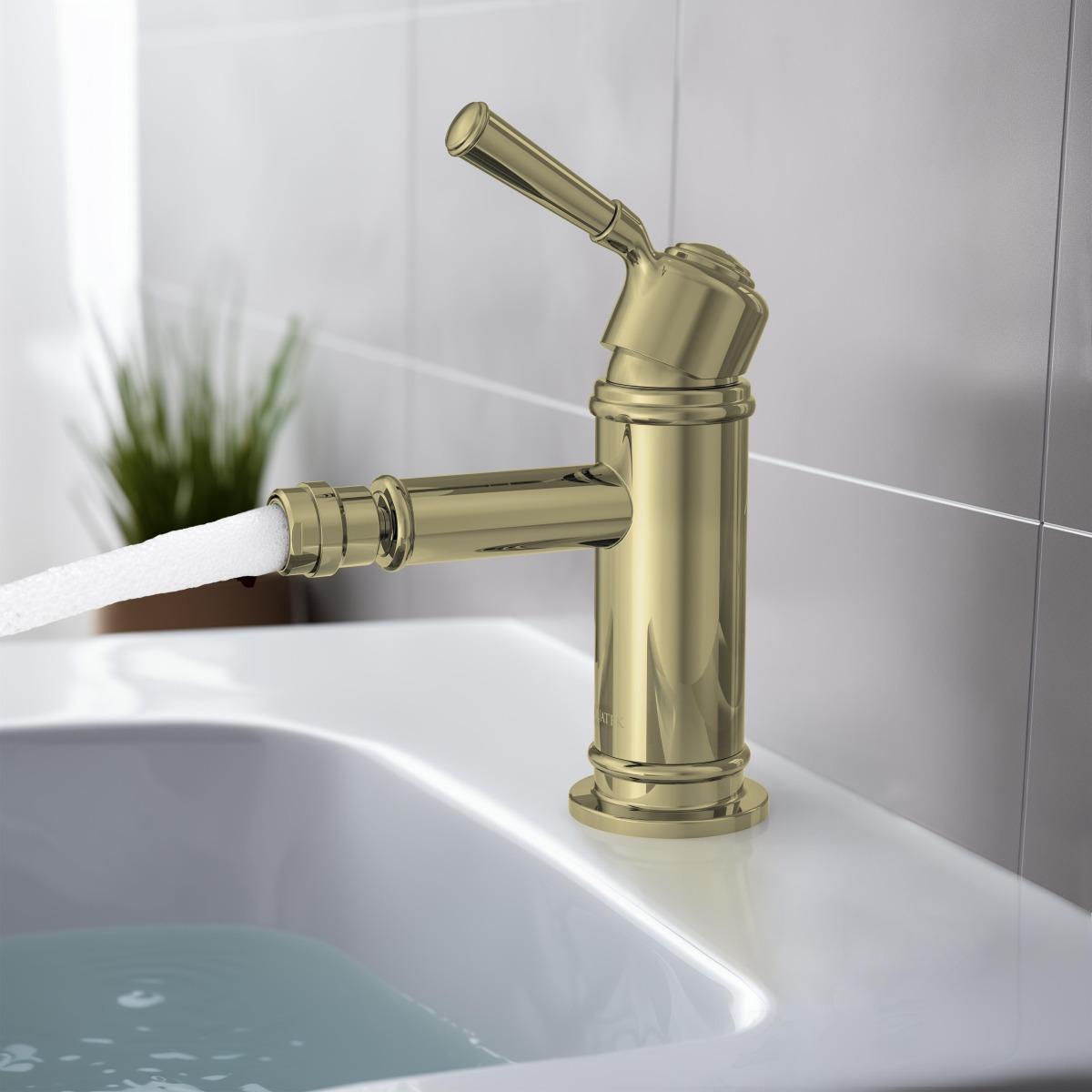 Смеситель для биде Aquanet Классик полированное золото AQ1518PG