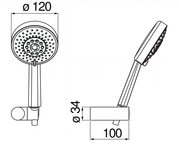 Душевой набор Nobili AD146/48FLP черный глянцевый