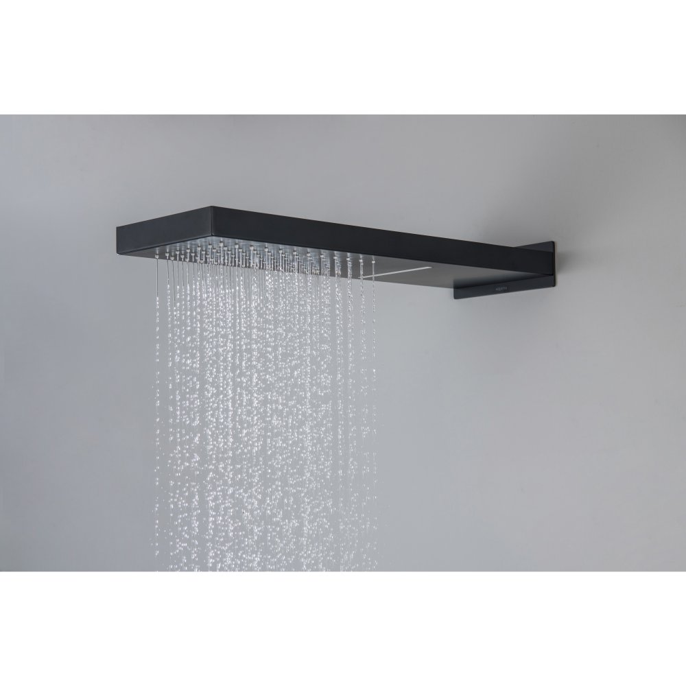 Верхний душ настенный Aquanet 2 jet 550x170x30 мм матовый черный AQ2085MB