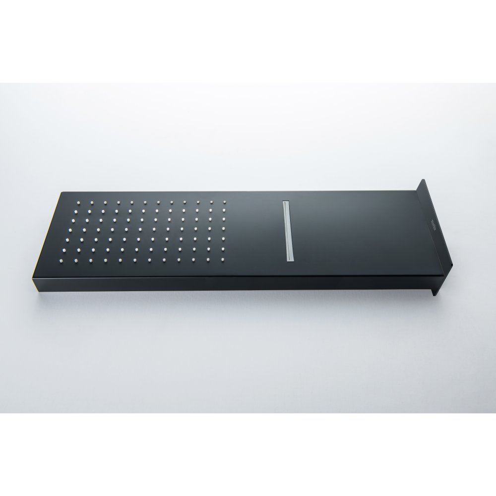 Верхний душ настенный Aquanet 2 jet 550x170x30 мм матовый черный AQ2085MB