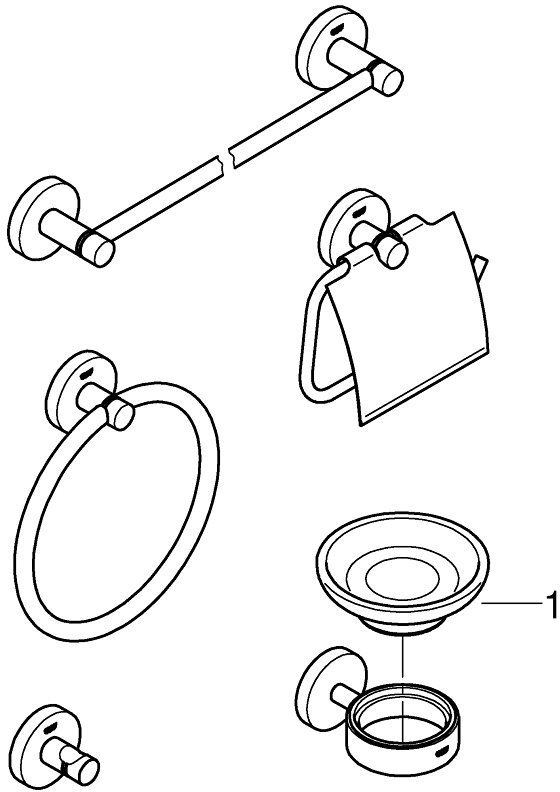 Набор аксессуаров для ванной Grohe Essentials 5 в 1 хром 40344001