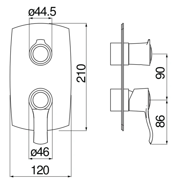Смеситель для душа Webert SOFI (внешняя часть) бронза WE81102/SIBR
