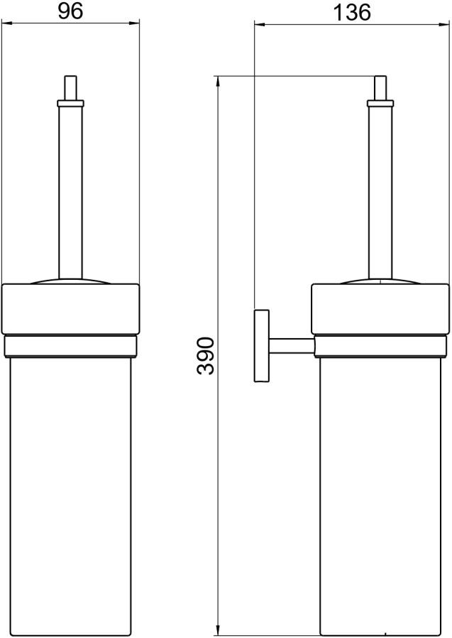 Ершик для унитаза Aquatek БЕТТА матовый черный AQ4610MB