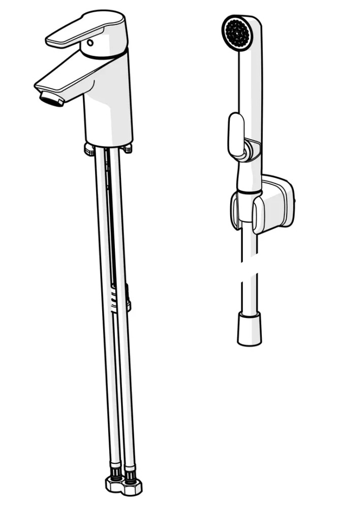 Смеситель для раковины Oras Saga с гигиеническим душем 3912F